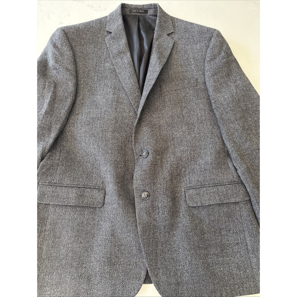 Calvin Klein Men's 48R Tweed Wool Blazer 2-Button Sport Coat‎ Jacket Lined